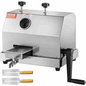 VEVOR Commercial Manual Sugarcane Juicer Machine – 110 LBS/H High Output, 3 Stainless Steel Rollers, 2.4" Large Inlet, Portable Sugarcane Juice Squeezer Extractor for Commercial & Home Use